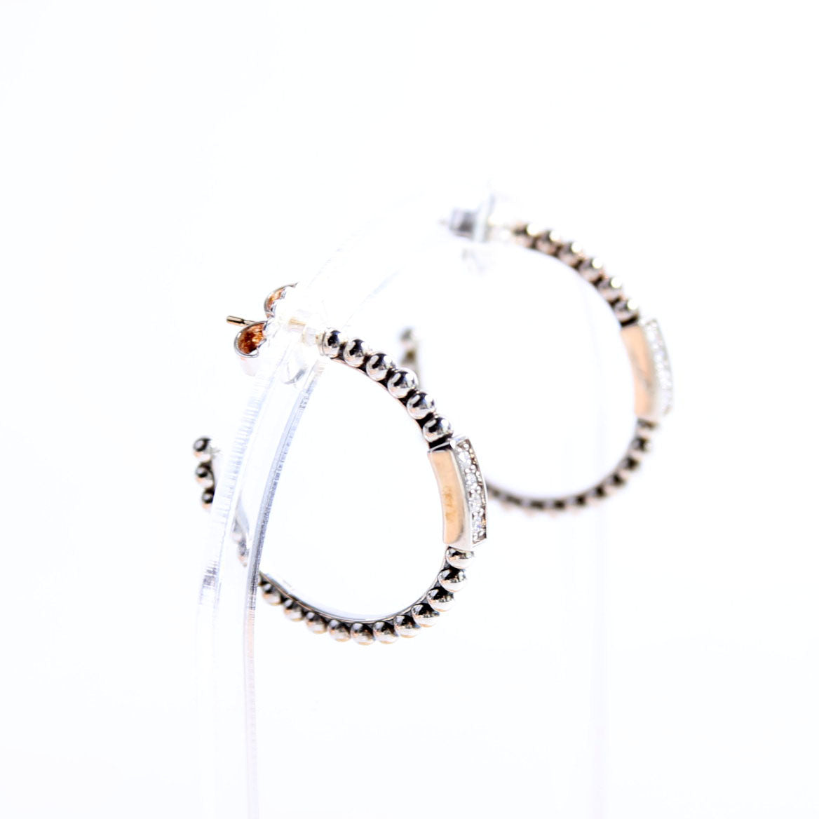 Caviar Spark Diamond Hoop Earrings 925