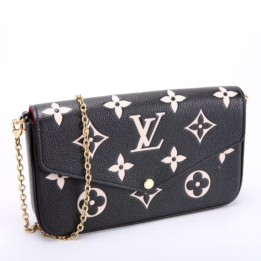 Pochette Felicie Bicolor Empreinte Black