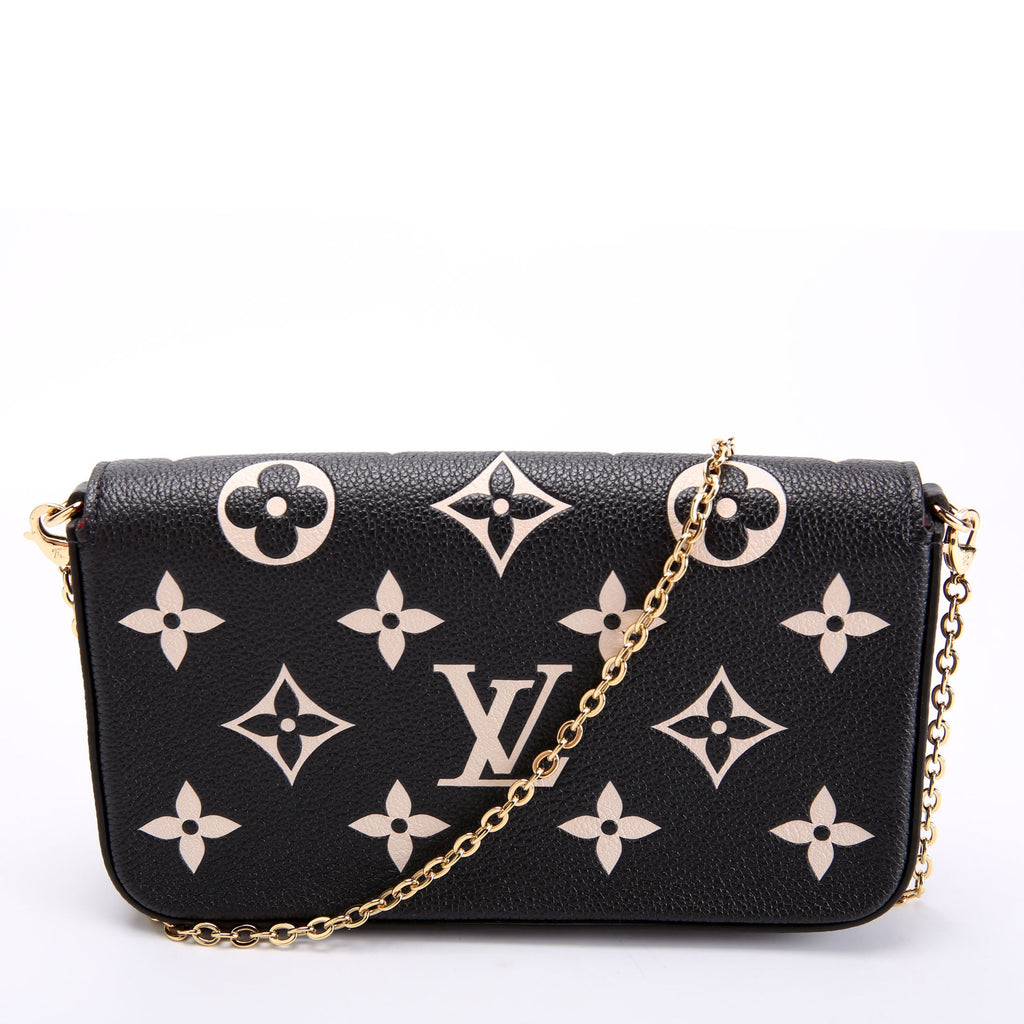 Pochette Felicie Bicolor Empreinte Black