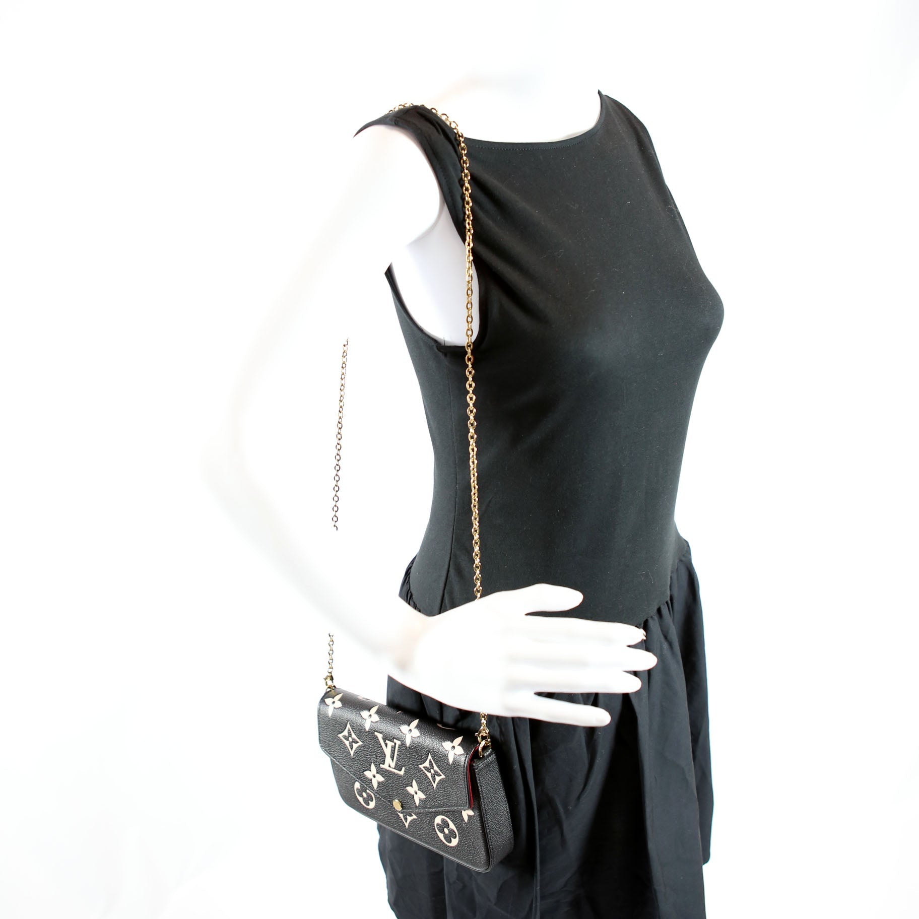 Pochette Felicie Bicolor Empreinte Black
