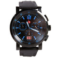 Chronograph Noir With Rubber Strap Watch Black/Blue