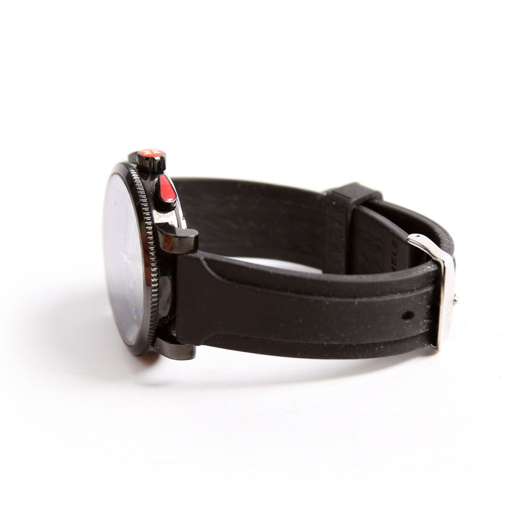 Chronograph Noir With Rubber Strap Watch Black/Blue