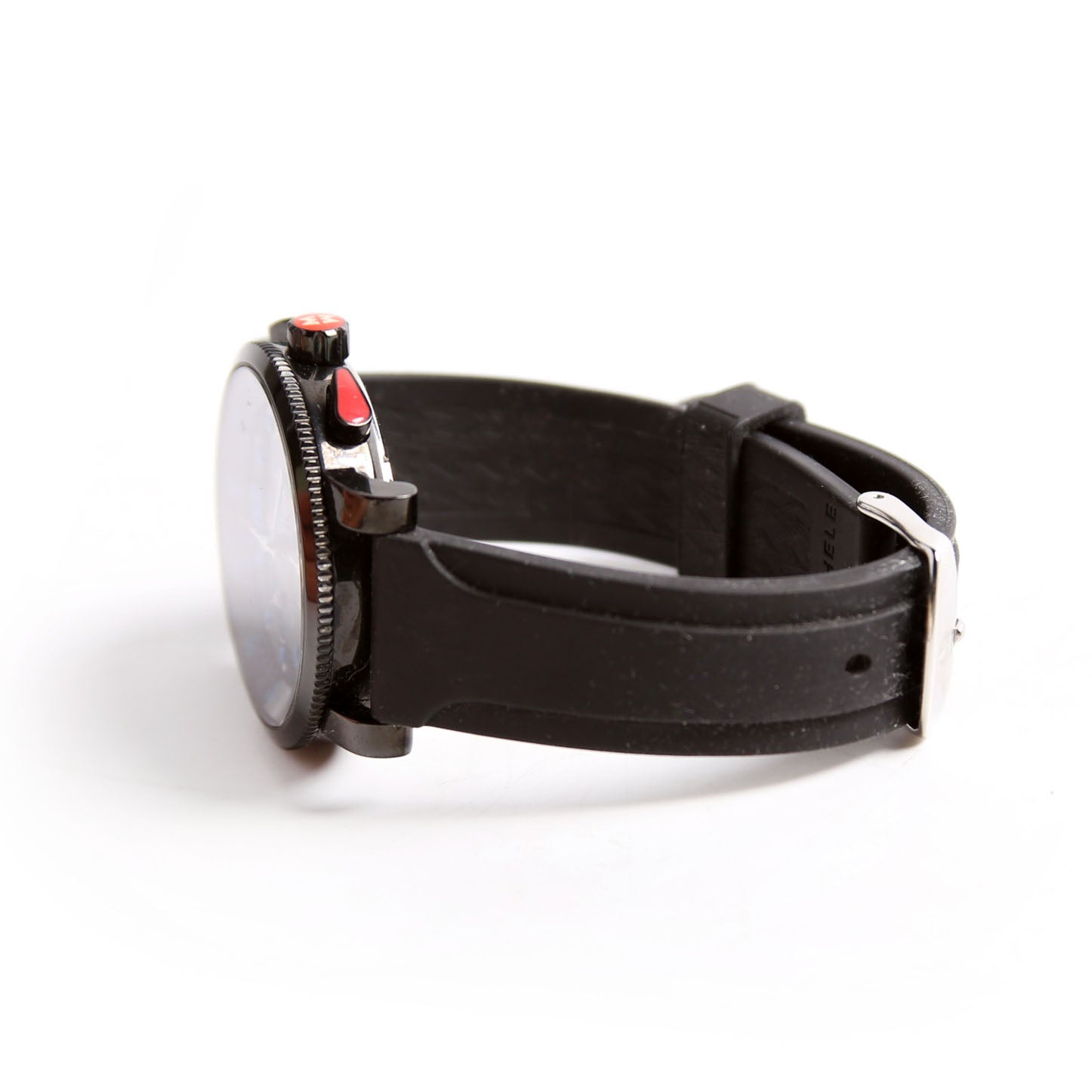 Chronograph Noir With Rubber Strap Watch Black/Blue