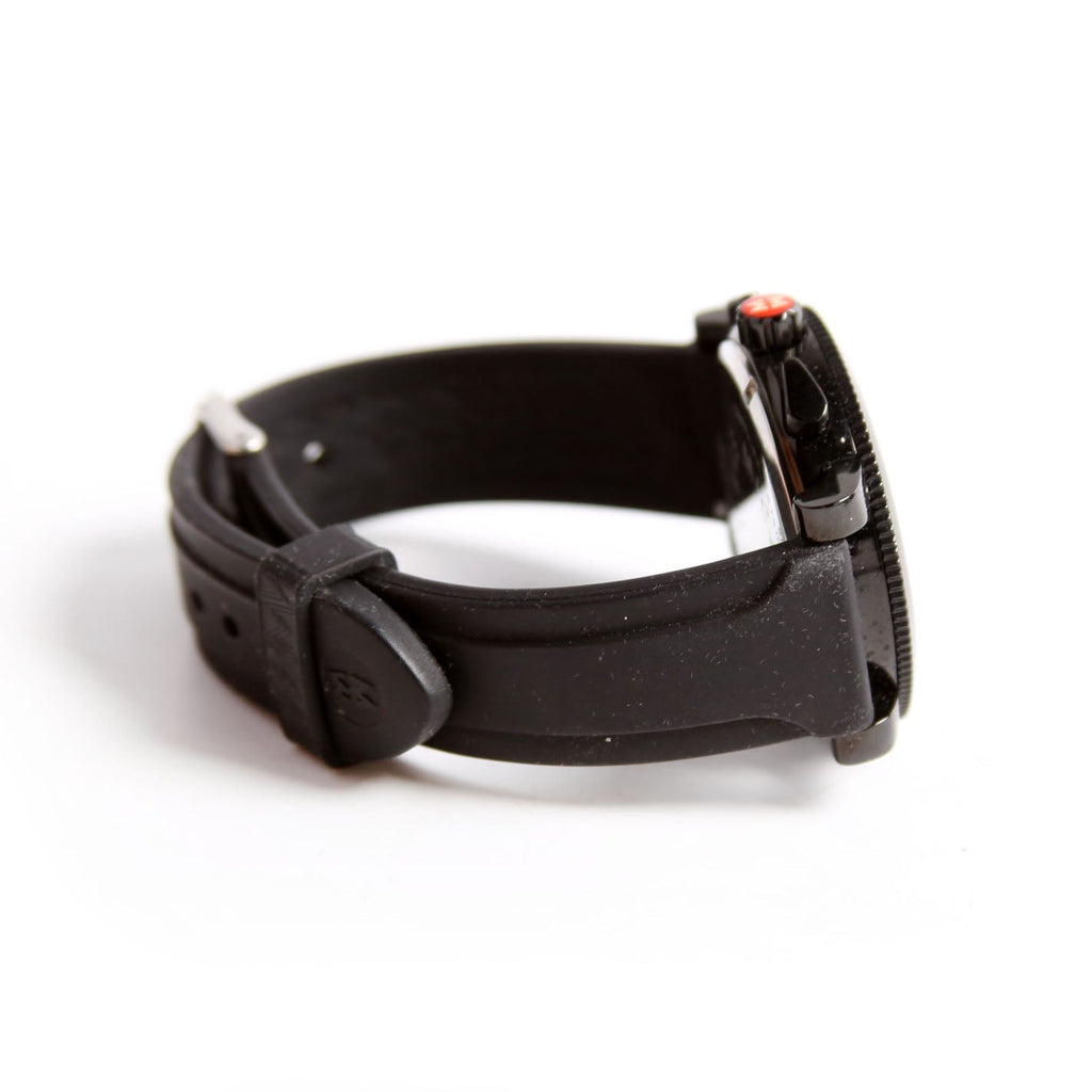 Chronograph Noir With Rubber Strap Watch Black/Blue