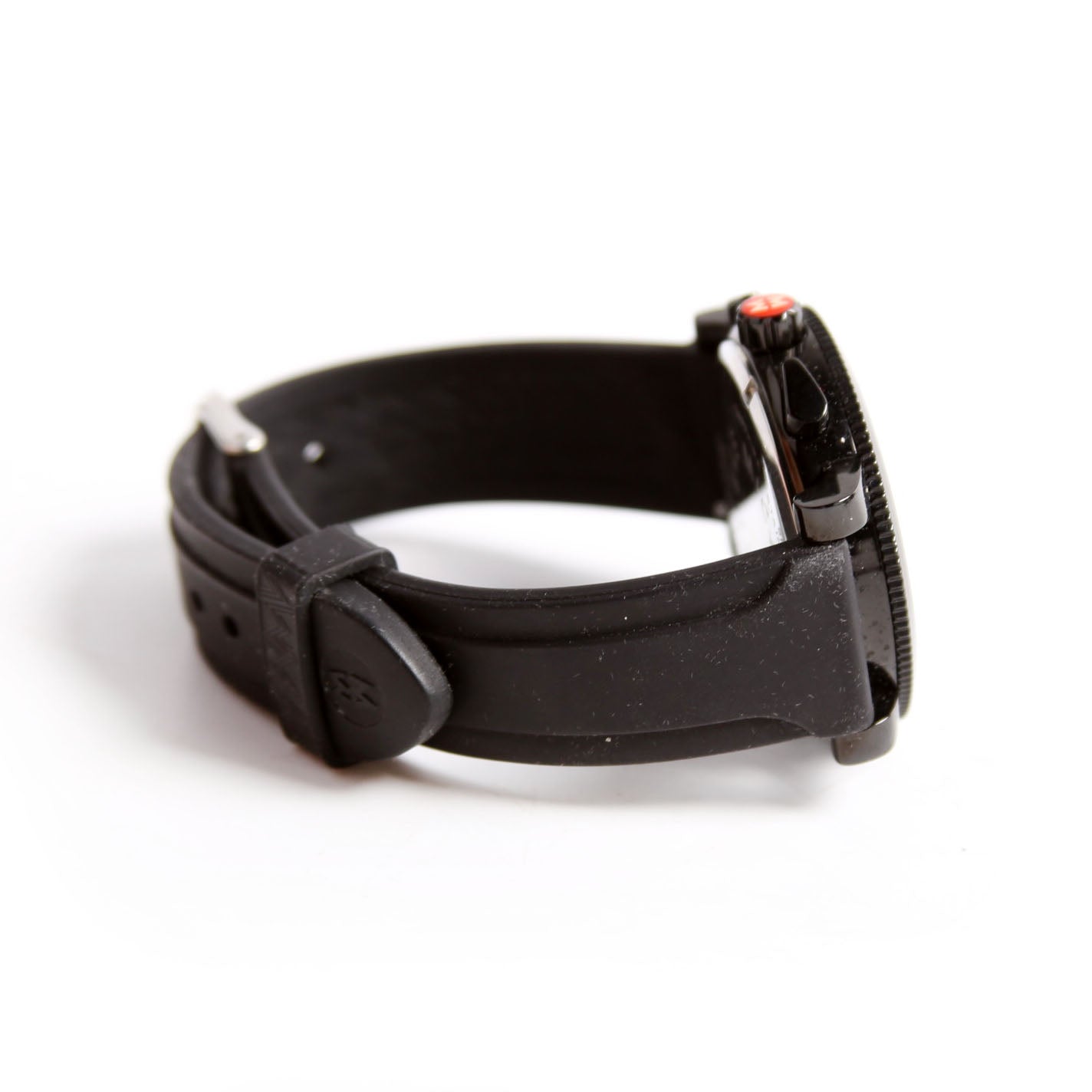 Chronograph Noir With Rubber Strap Watch Black/Blue