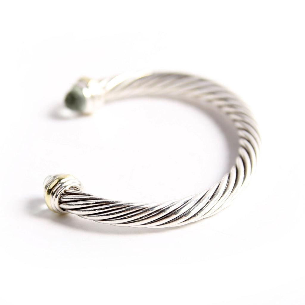 Classic Cable 7MM Bracelet, 925/585/Prasiolite