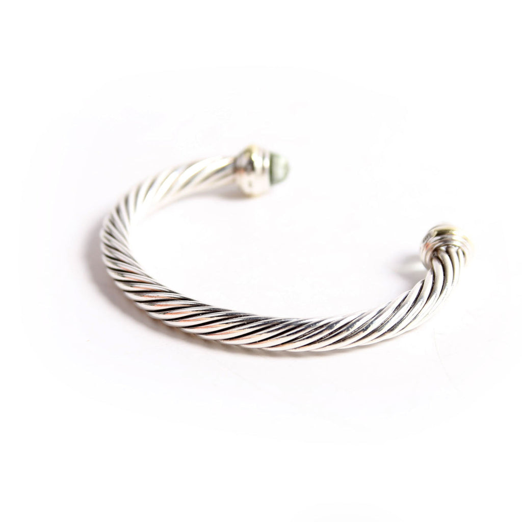 Classic Cable 7MM Bracelet, 925/585/Prasiolite