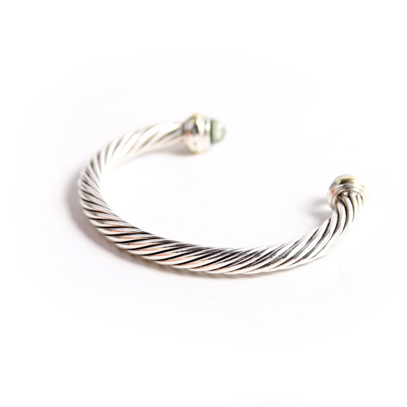 Classic Cable 7MM Bracelet, 925/585/Prasiolite
