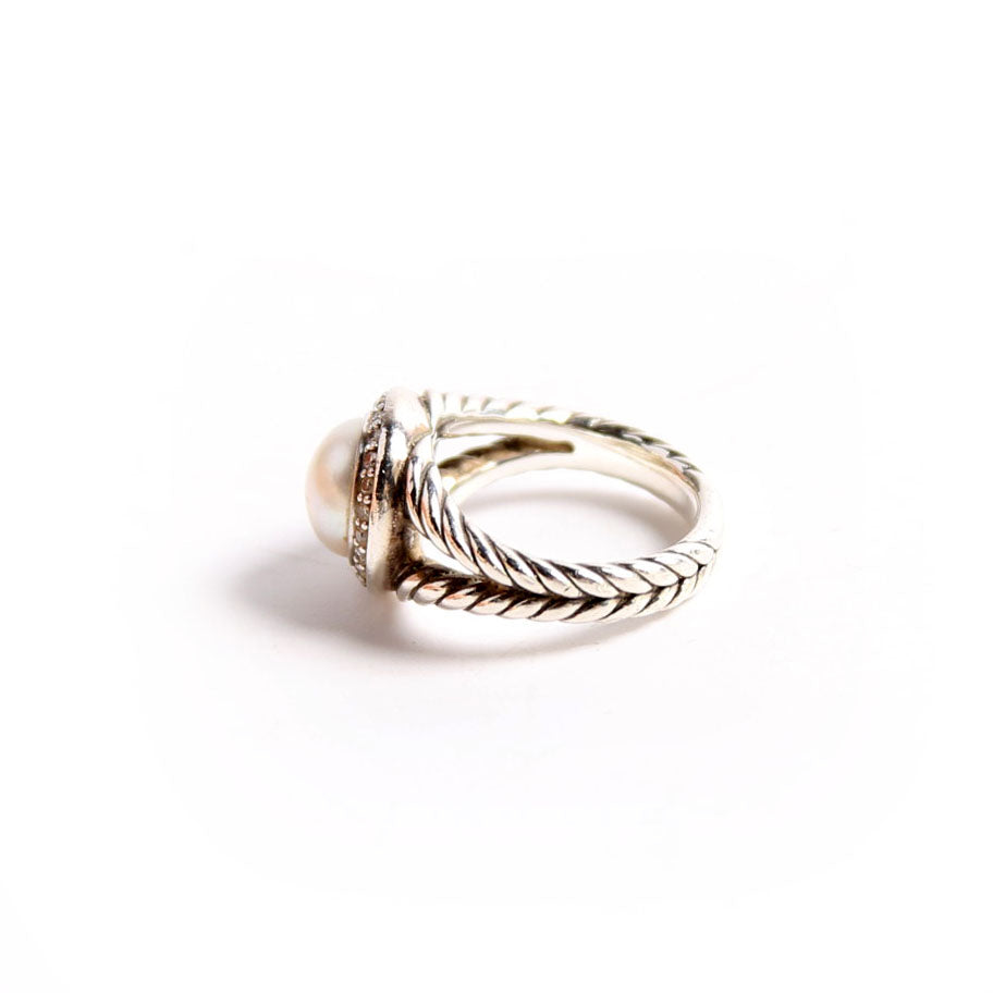 Petite Albion Ring 925/Pearl/Diamonds Size 5