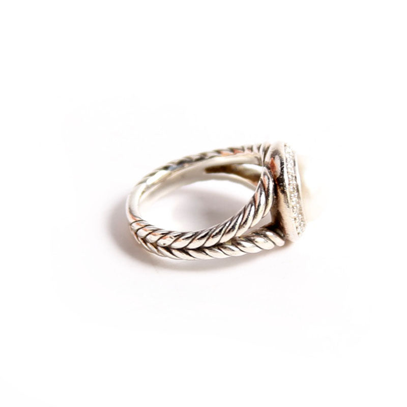 Petite Albion Ring 925/Pearl/Diamonds Size 5