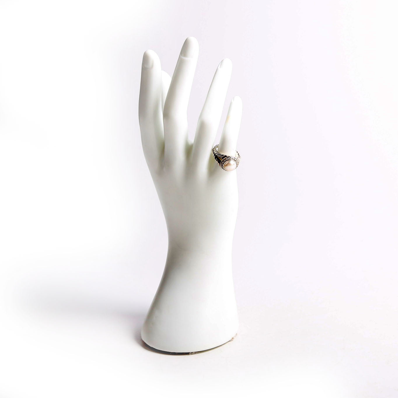 Petite Albion Ring 925/Pearl/Diamonds Size 5
