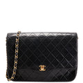 Quilted CC Shoulder Flap Lambskin Vintage Black