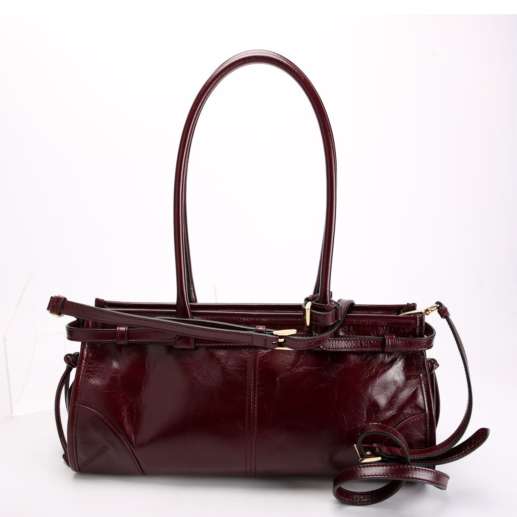 1BA426 Bonnie Medium Calfskin Shoulder Bag Maroon