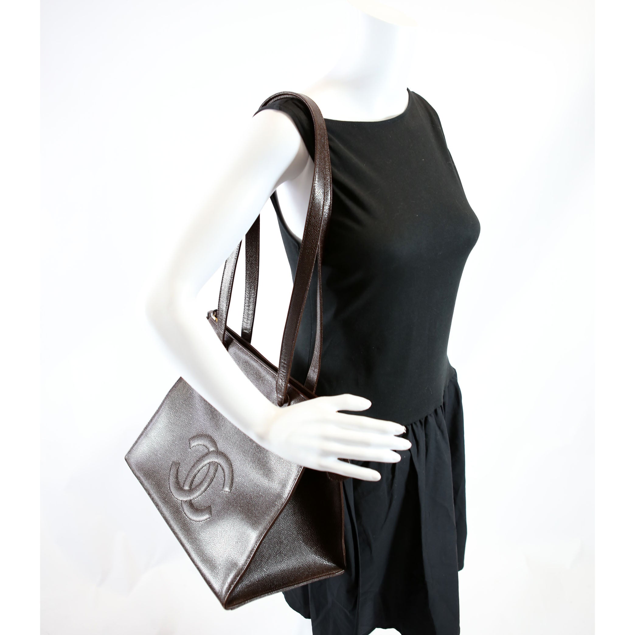CC Timeless Shoulder Bag Caviar 5M Brown