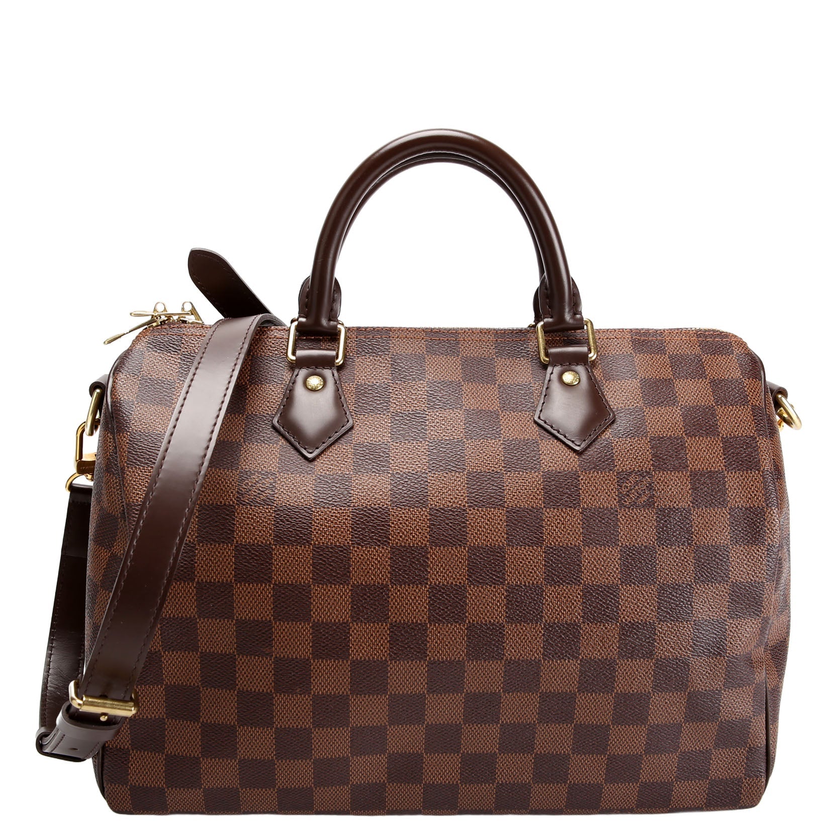 Speedy 30 Bandouliere Damier Ebene Brown/Red