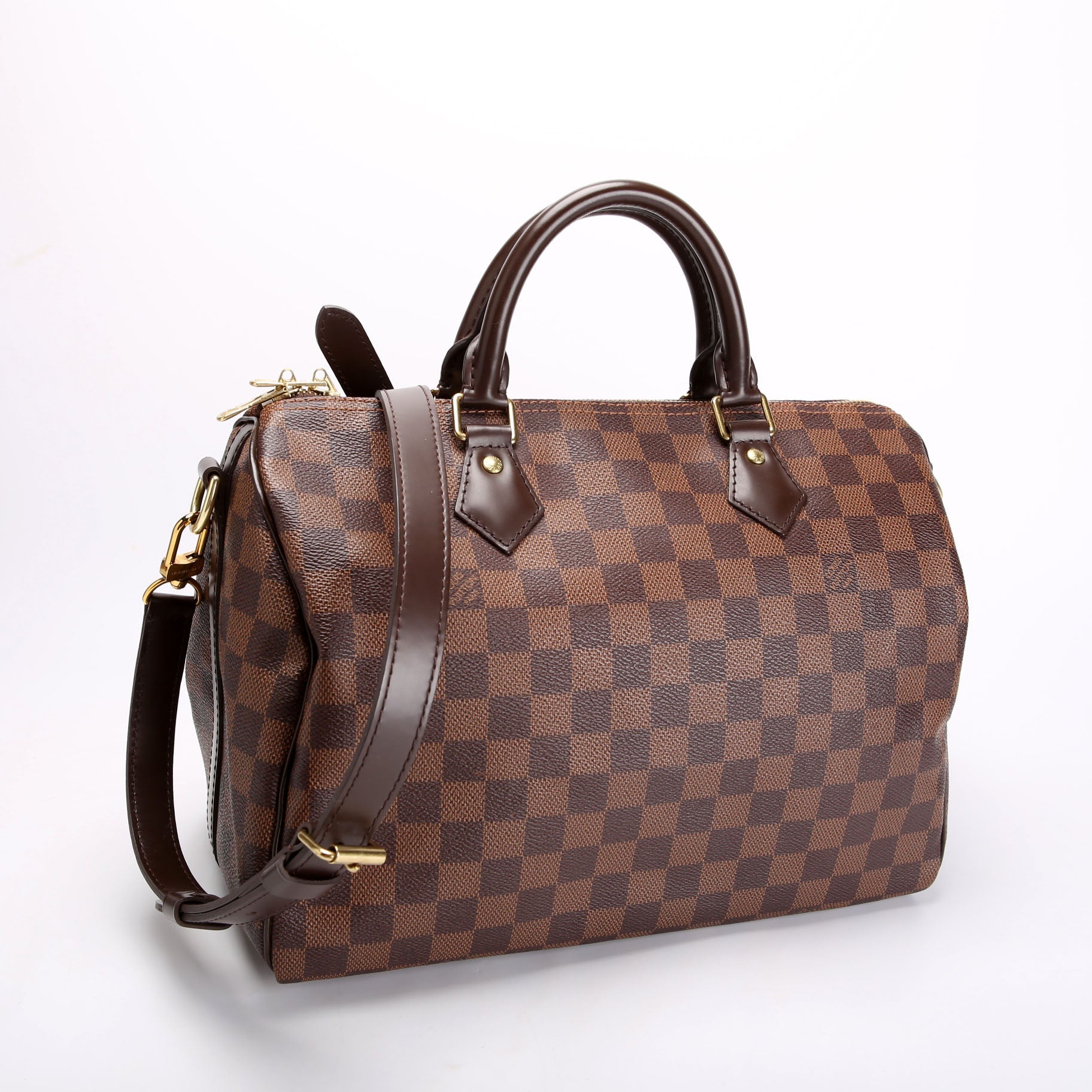 Speedy 30 Bandouliere Damier Ebene Brown/Red