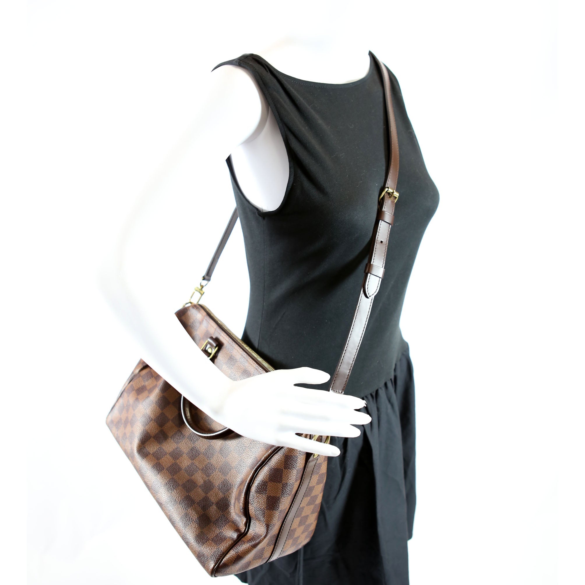 Speedy 30 Bandouliere Damier Ebene Brown/Red