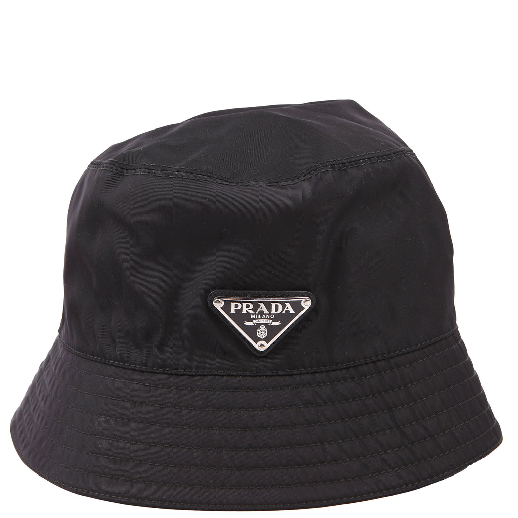 Prada Re-Nylon Triangle Logo Bucket Hat Size Medium
