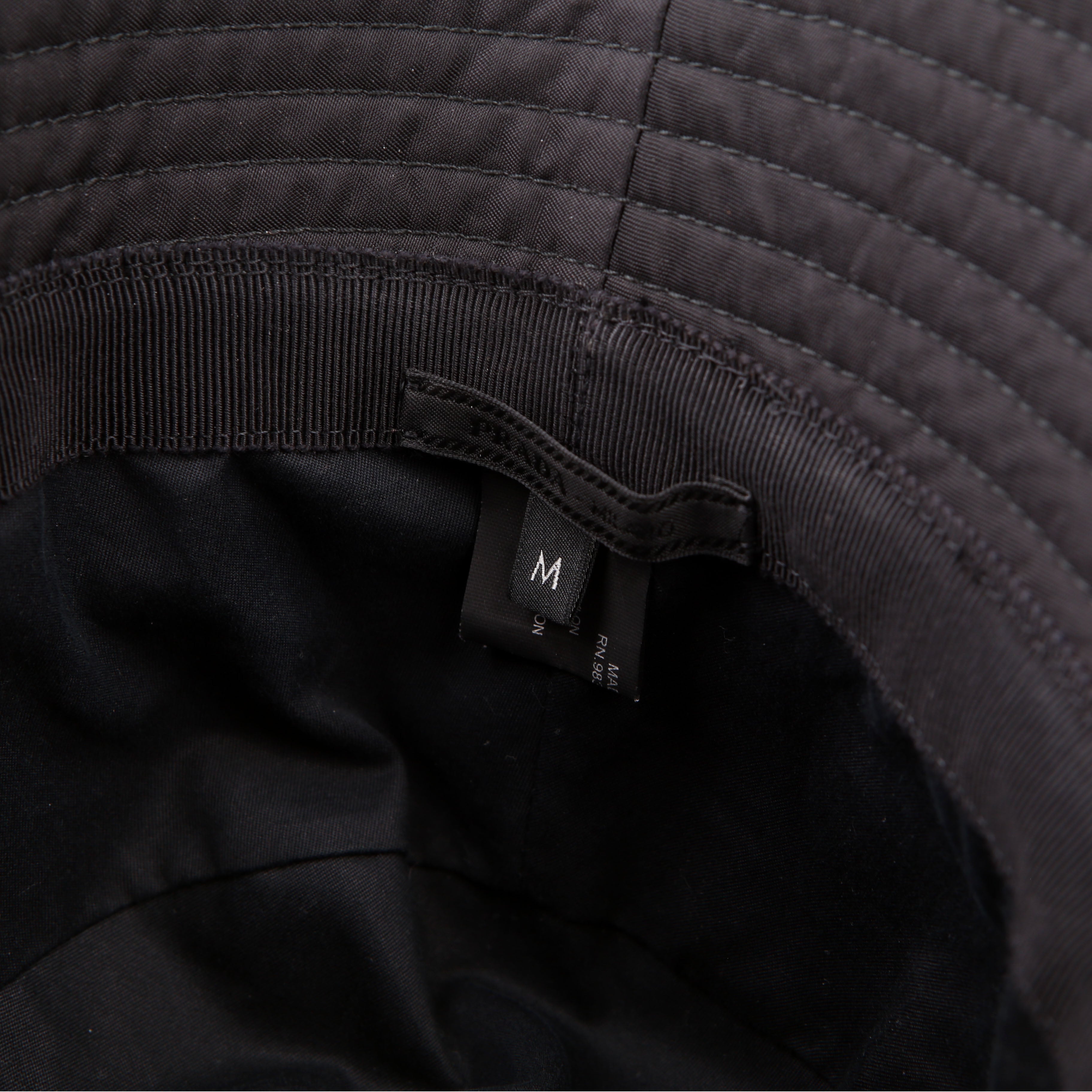 Prada Re-Nylon Triangle Logo Bucket Hat Size Medium