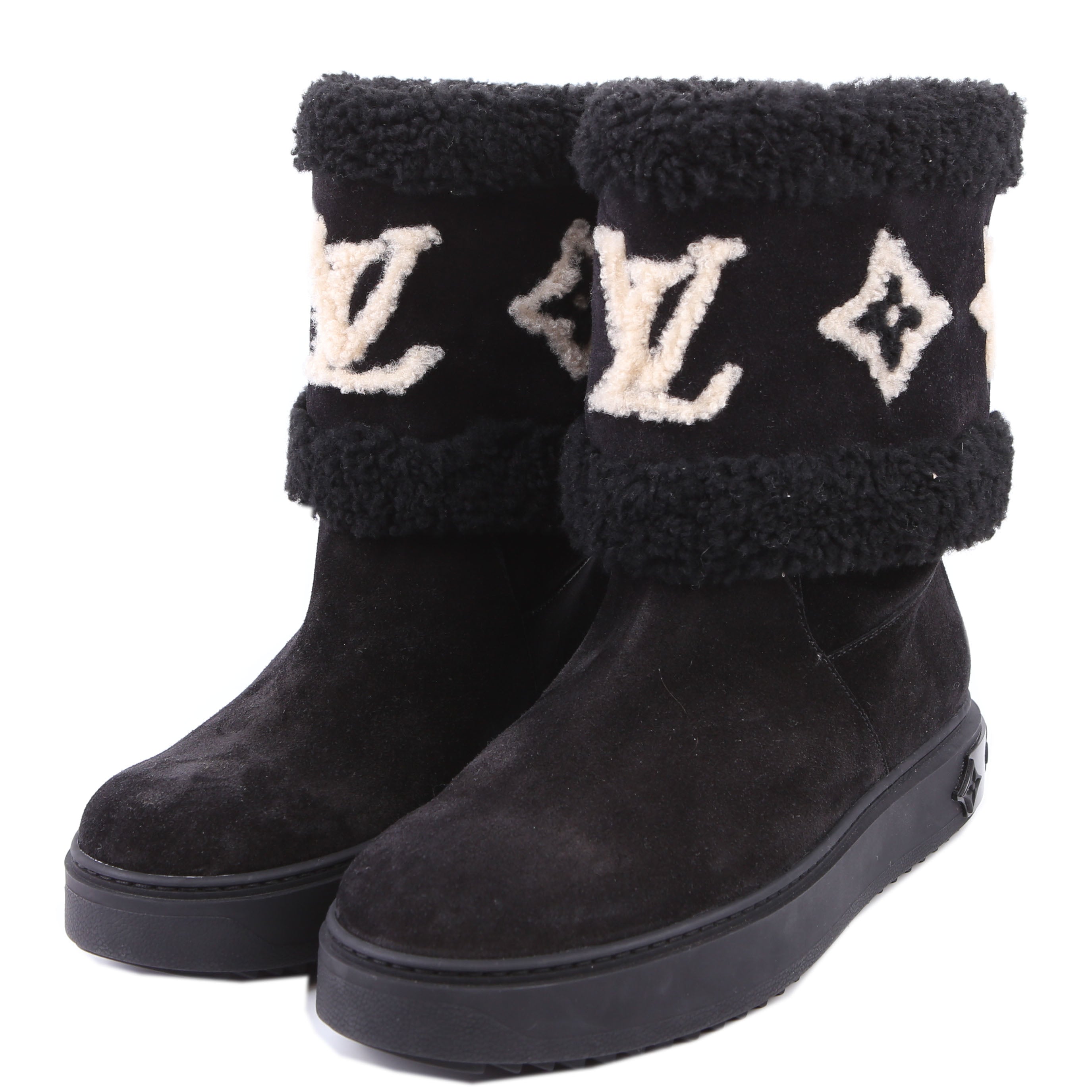 Snowdrop Ankle Boots Calfskin/Shearling Size 42 Black