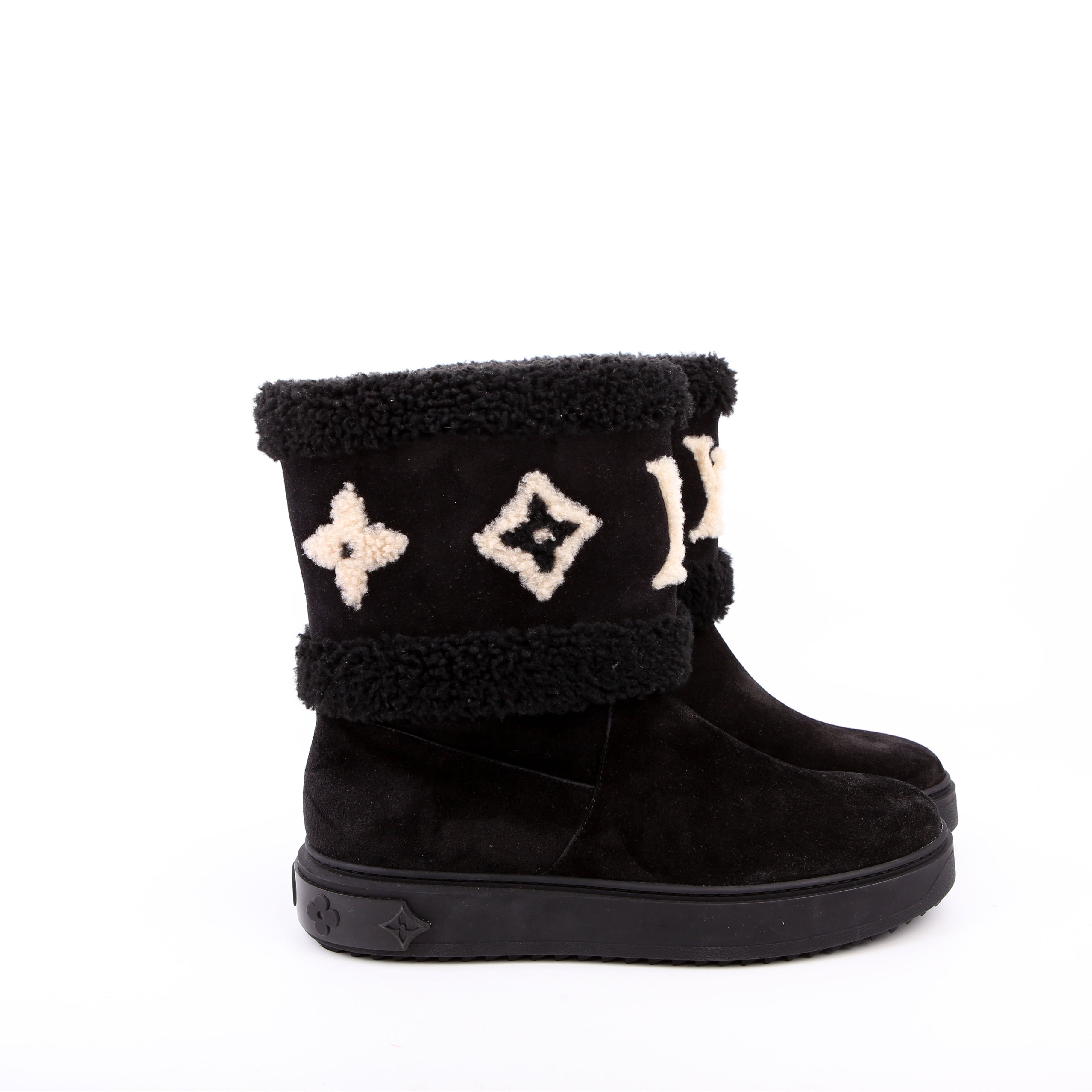 Snowdrop Ankle Boots Calfskin/Shearling Size 42 Black