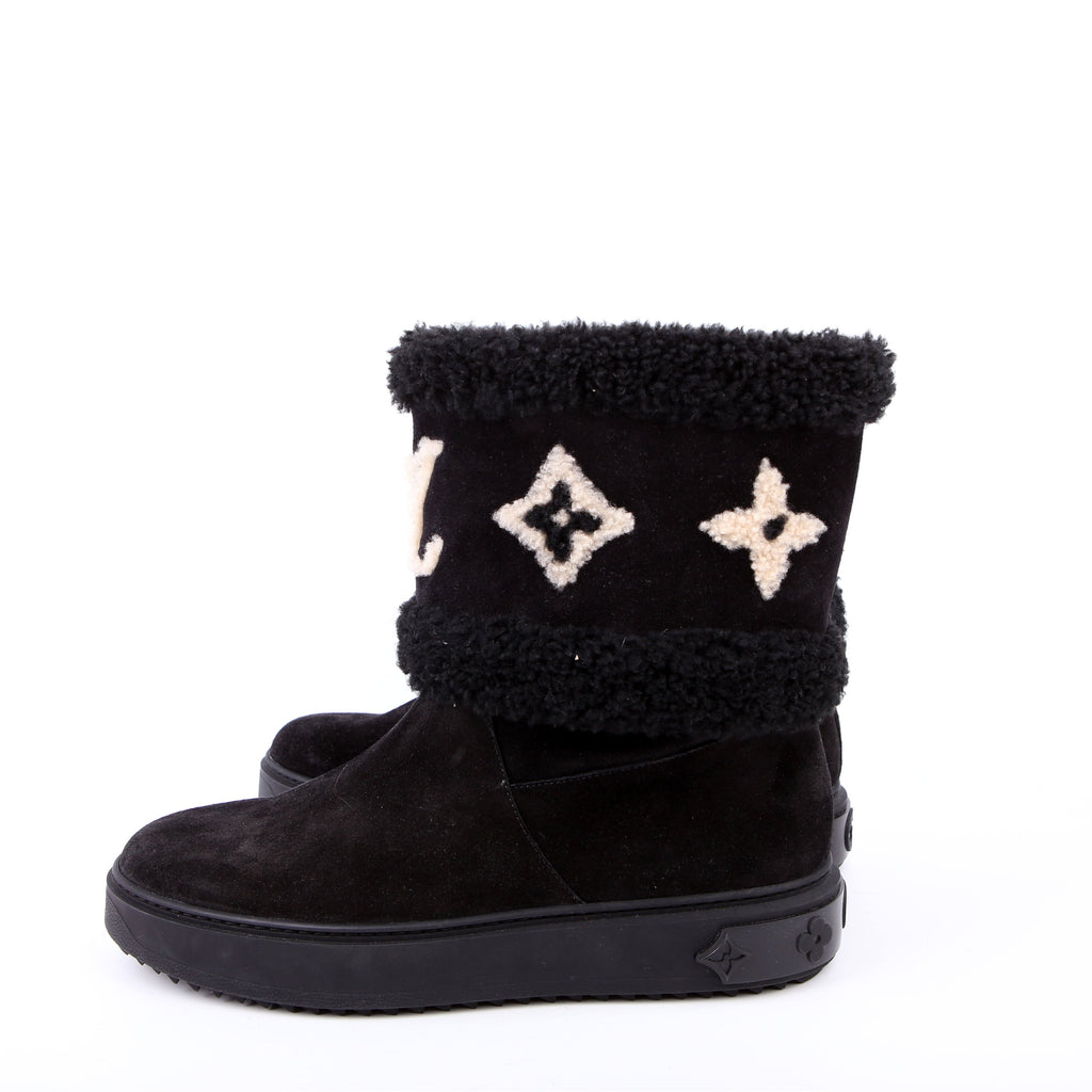 Snowdrop Ankle Boots Calfskin/Shearling Size 42 Black