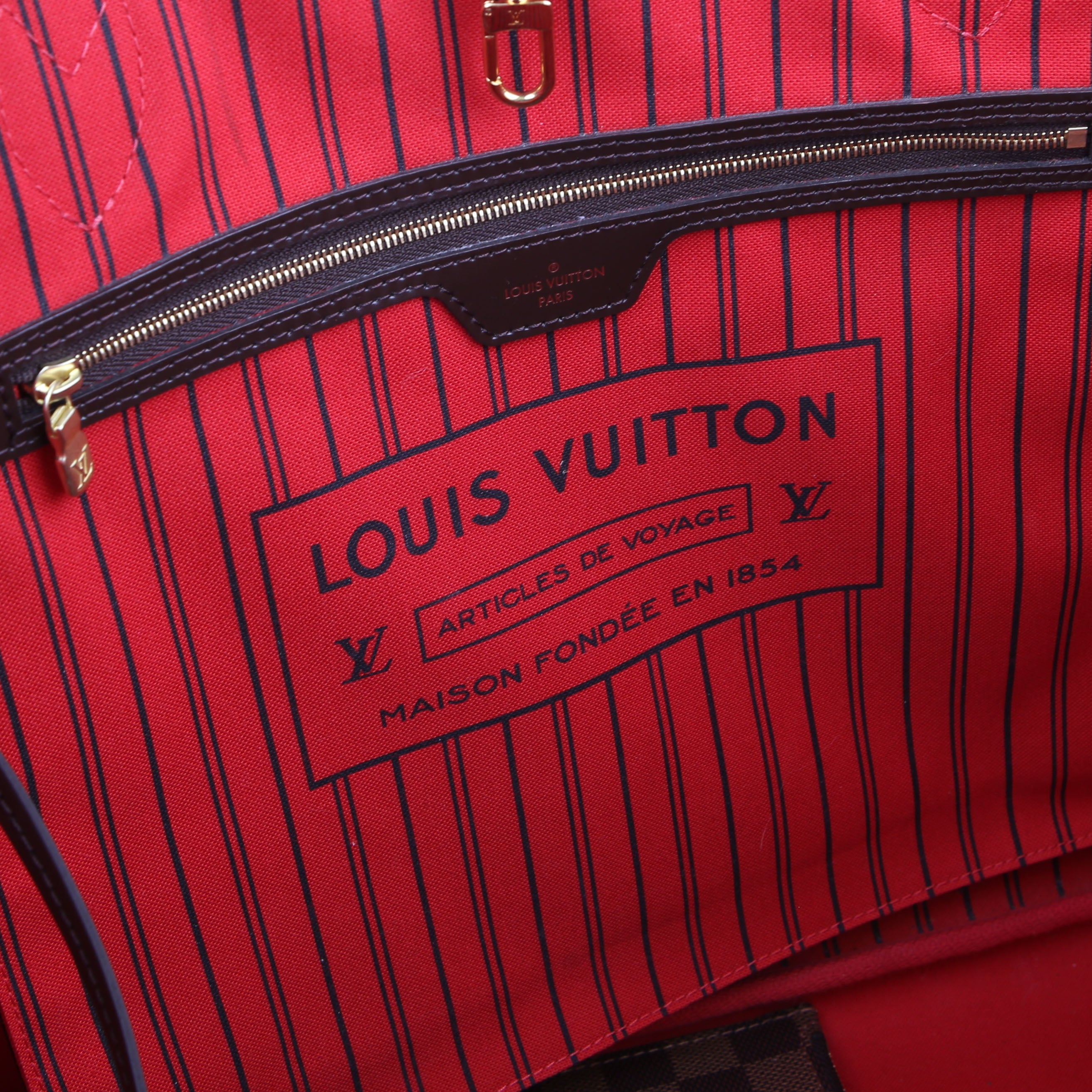 Neverfull GM With Wallet Damier Ebene Red