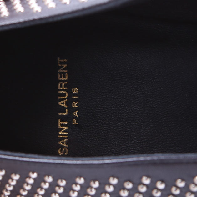 SAINT LAURENT Studded Oxfords Size 39.5 Black/Silver