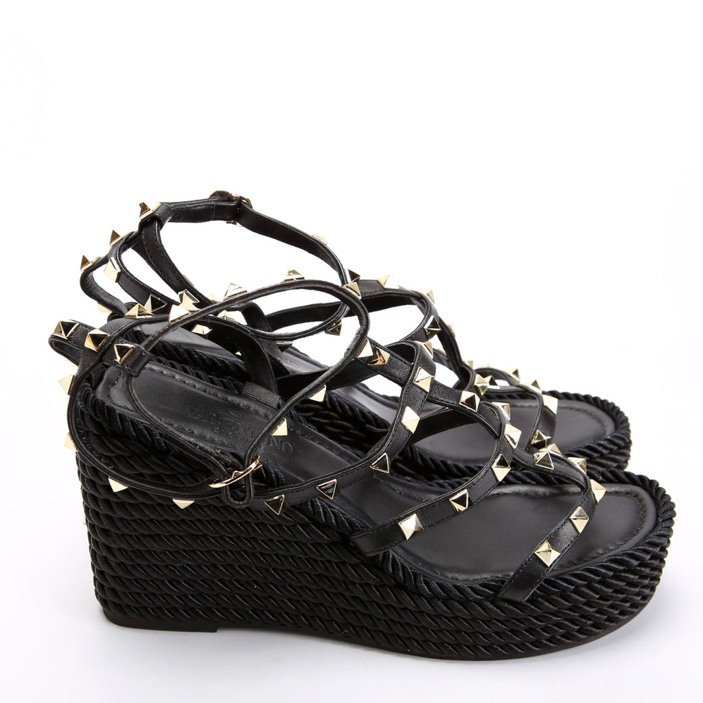 Rockstud Wedges Size 40 Black