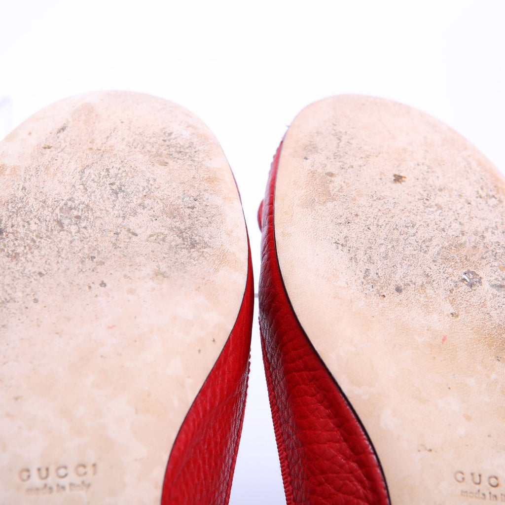 Interlocking G Ballet Flats Size 36 Red