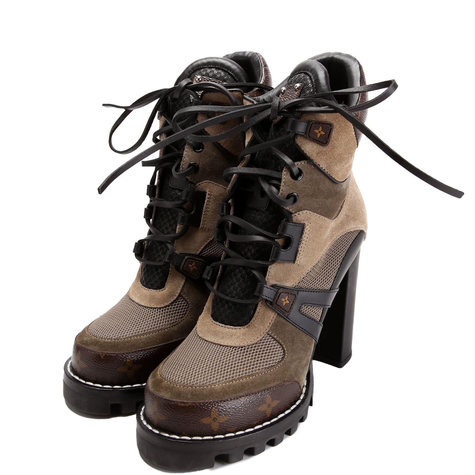 Star Trail Ankle Boots Size 38.5 Brown/Black
