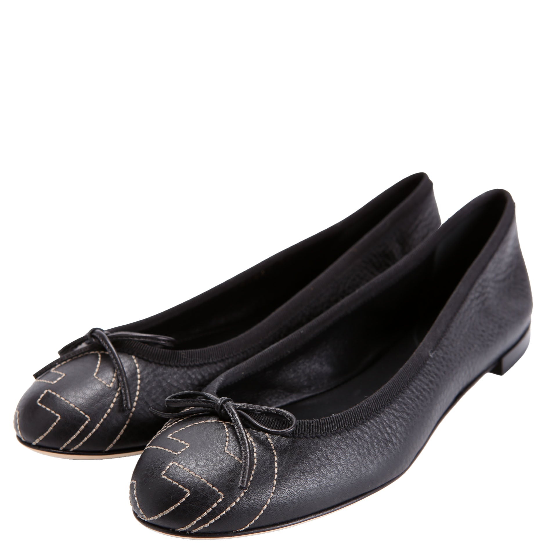 Interlocking G Ballet Flats Size 36 Black
