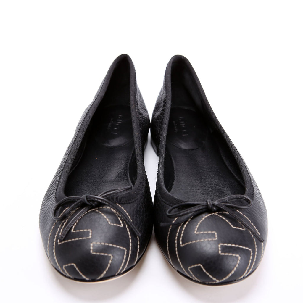Interlocking G Ballet Flats Size 36 Black
