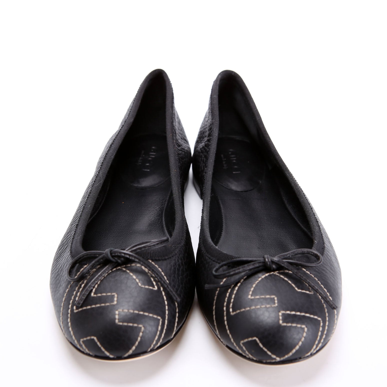 Interlocking G Ballet Flats Size 36 Black