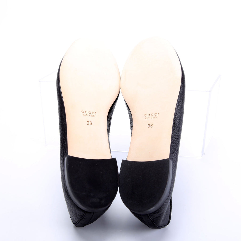 Interlocking G Ballet Flats Size 36 Black