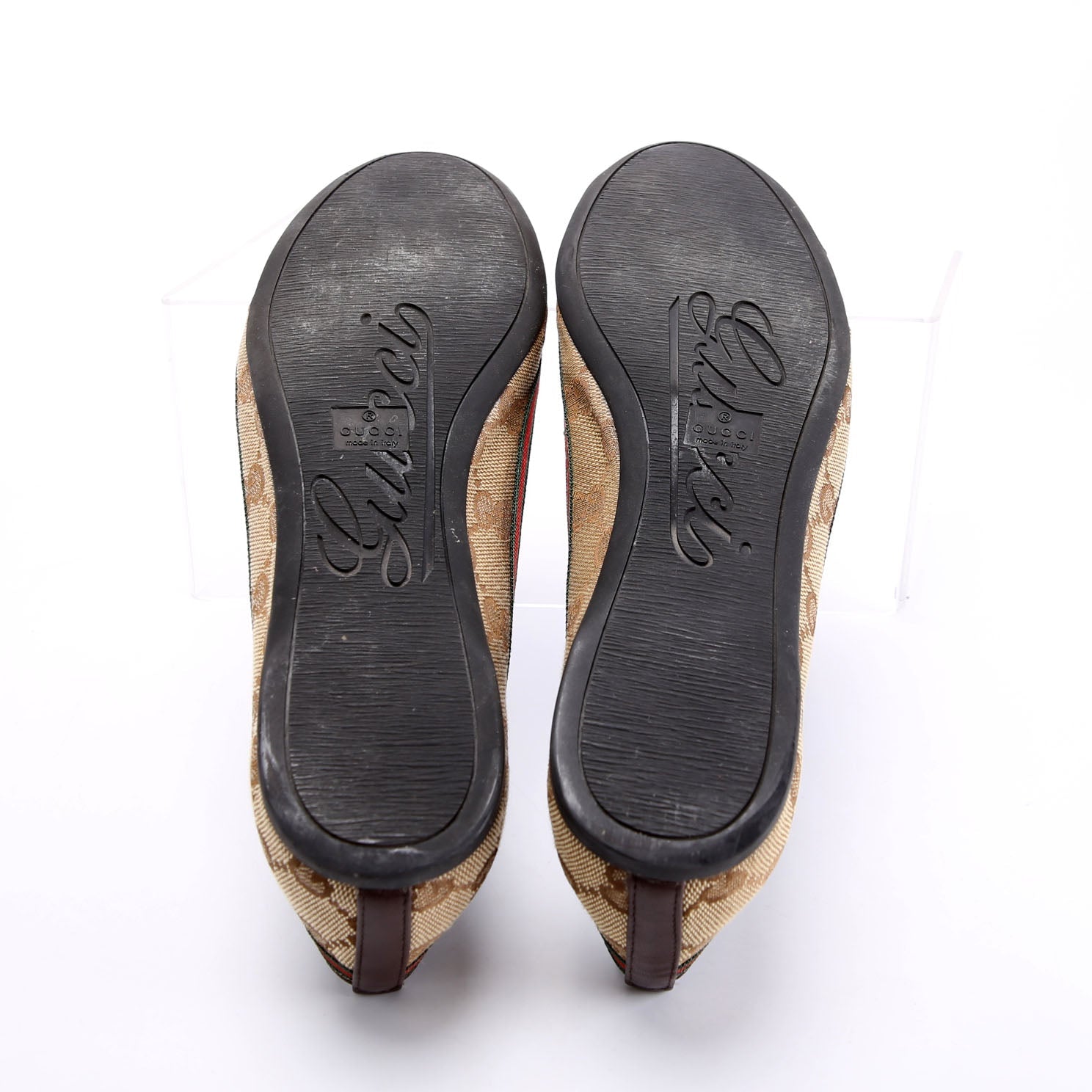 GG Canvas Ballet Flats Size 36 Beige/Brown