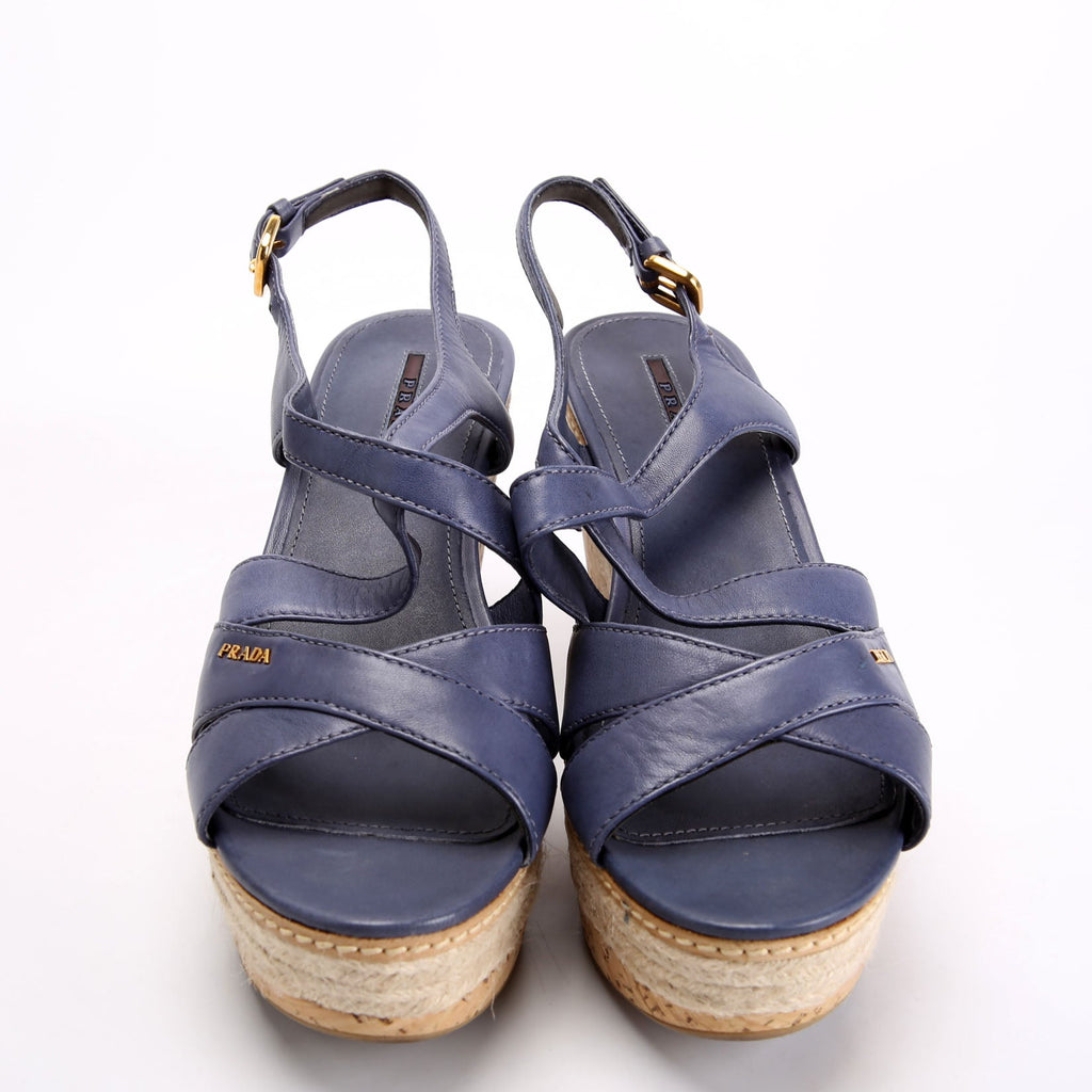 Cork Sandal Wedges Size 41 Navy