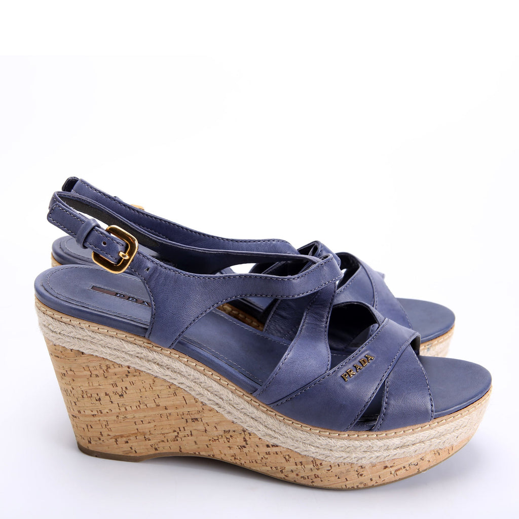 Cork Sandal Wedges Size 41 Navy
