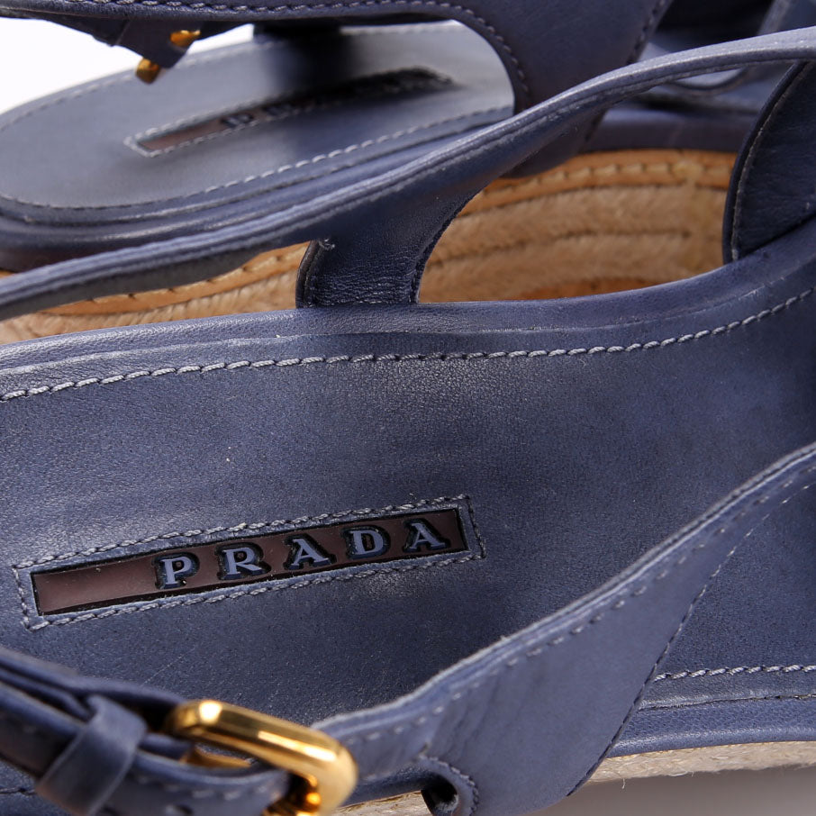Cork Sandal Wedges Size 41 Navy