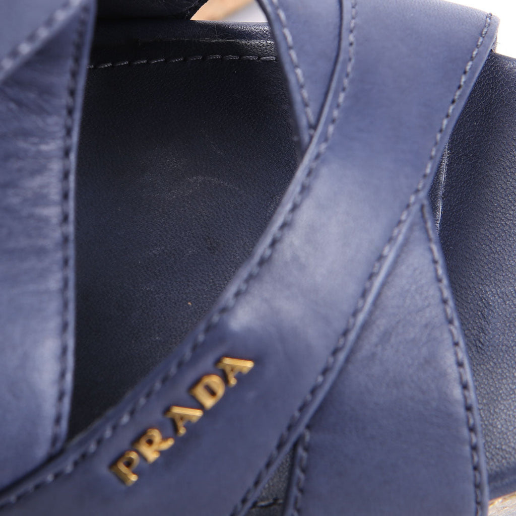Cork Sandal Wedges Size 41 Navy