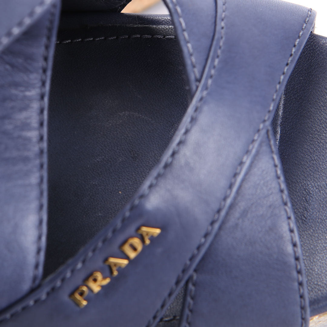 Cork Sandal Wedges Size 41 Navy