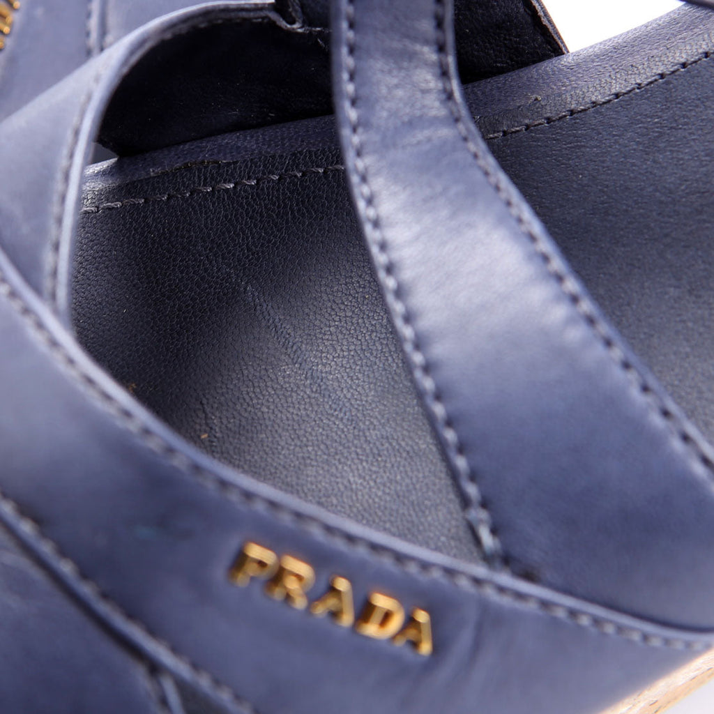 Cork Sandal Wedges Size 41 Navy