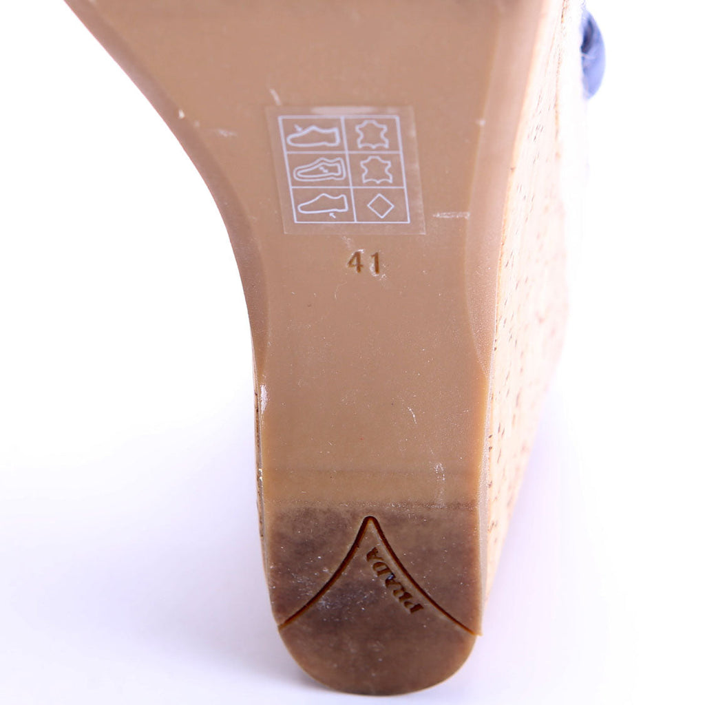 Cork Sandal Wedges Size 41 Navy