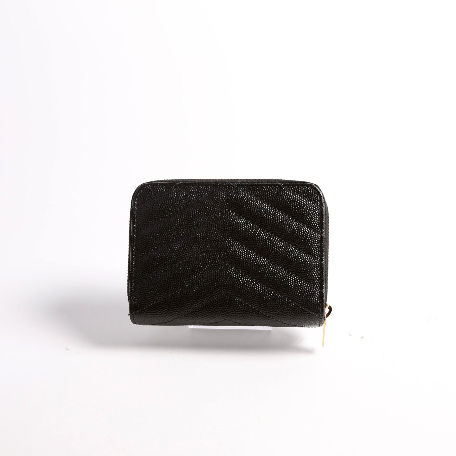 403723 Cassandre Grain De Poudre Compact Zip Around Wallet Black