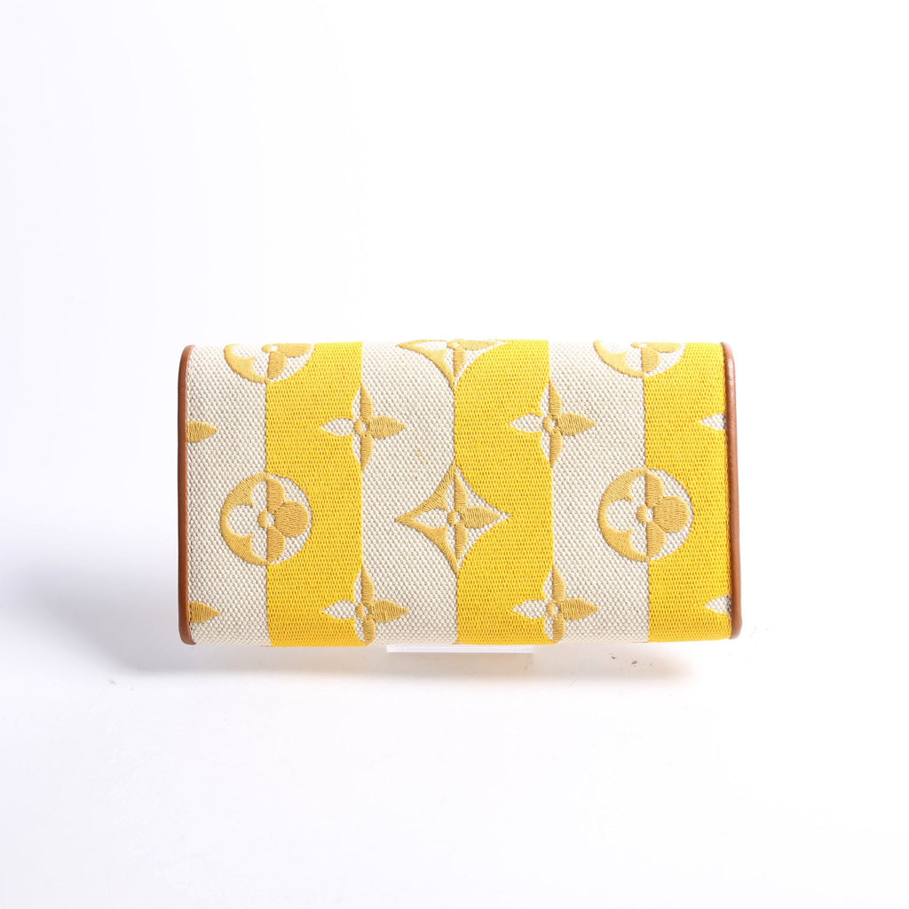 Capucines Wallet Striped Embroidered Yellow