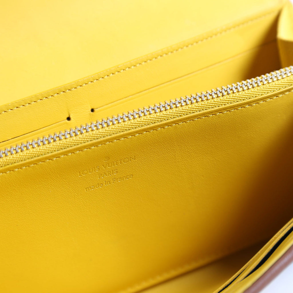 Capucines Wallet Striped Embroidered Yellow