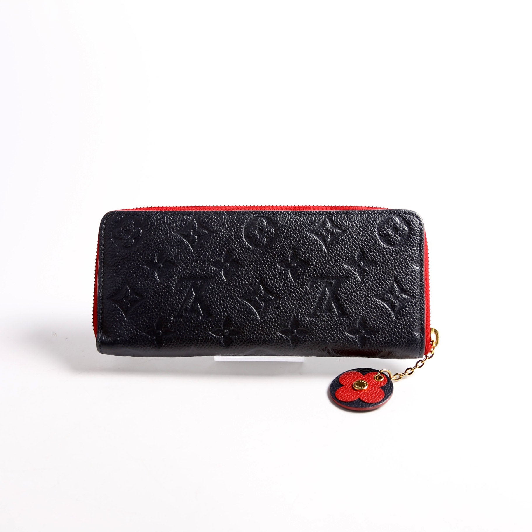 Clemence Wallet Empreinte Flower Navy