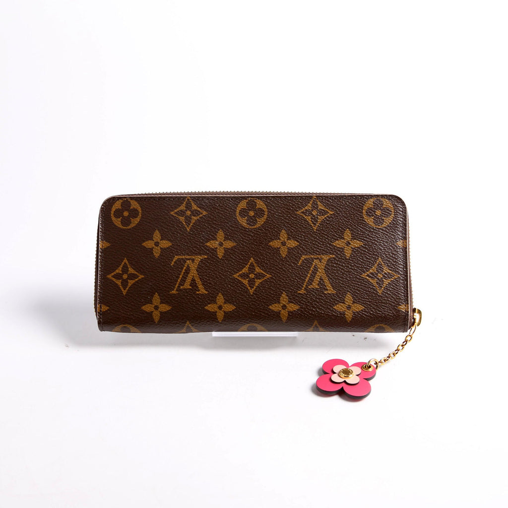 Clemence Wallet Flower Monogram Berry