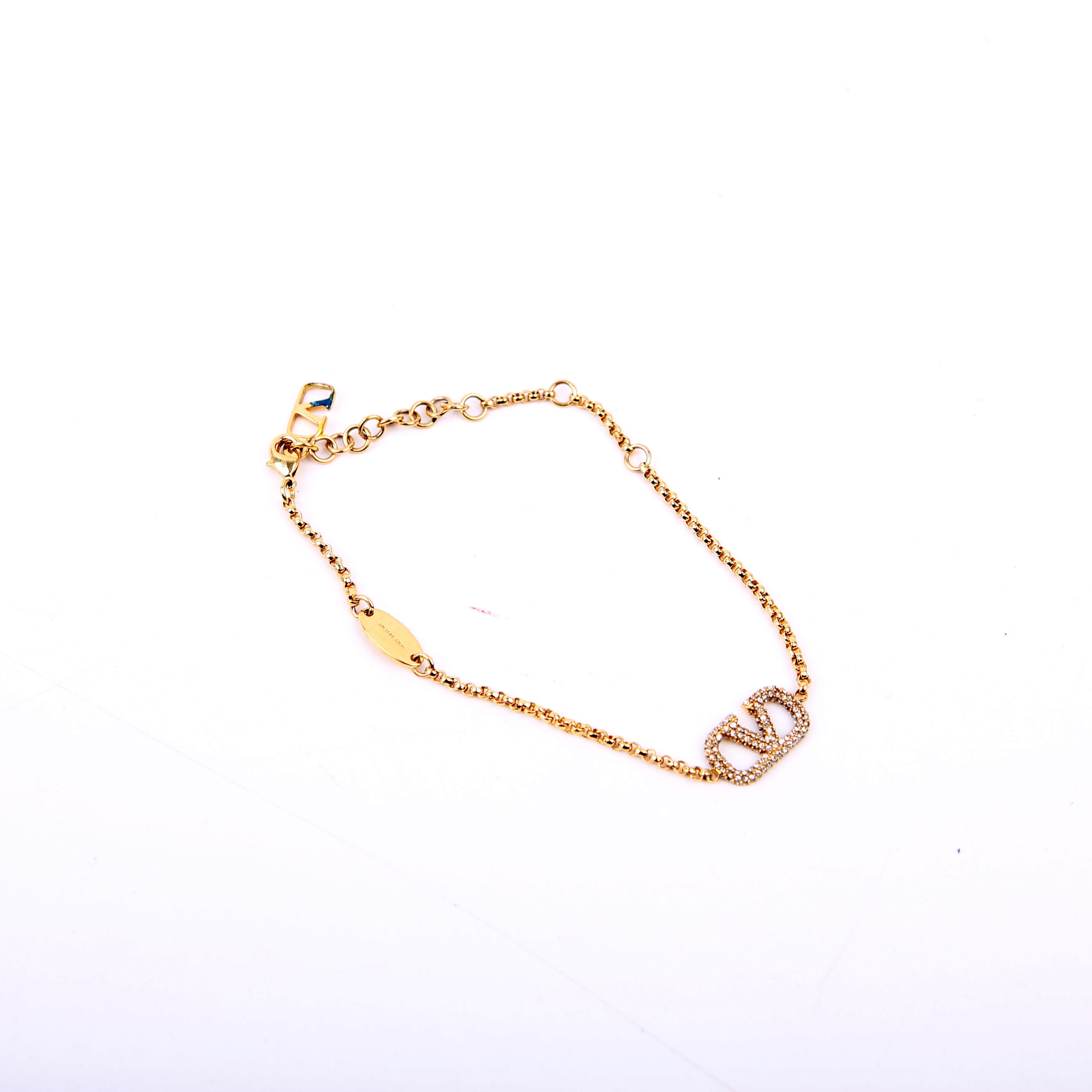 Vlogo Signature With Swarovski Crystals Bracelet Gold