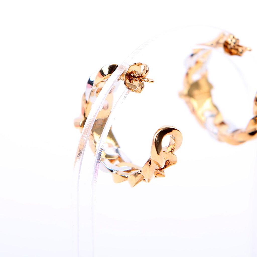 Medusa Bicolor Chain Hoop Earrings Gold/Silver